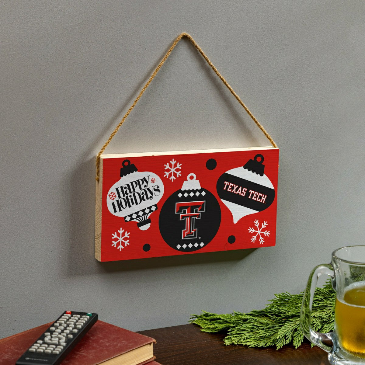 Texas Tech University Holiday Wood Wall Sign, 6x11