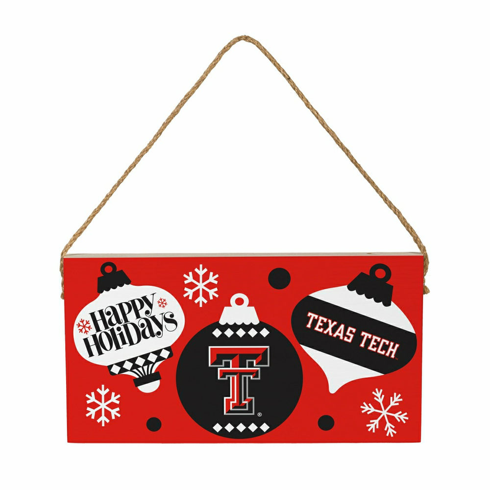 Texas Tech University Holiday Wood Wall Sign, 6x11