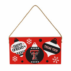 Texas Tech University Holiday Wood Wall Sign, 6x11