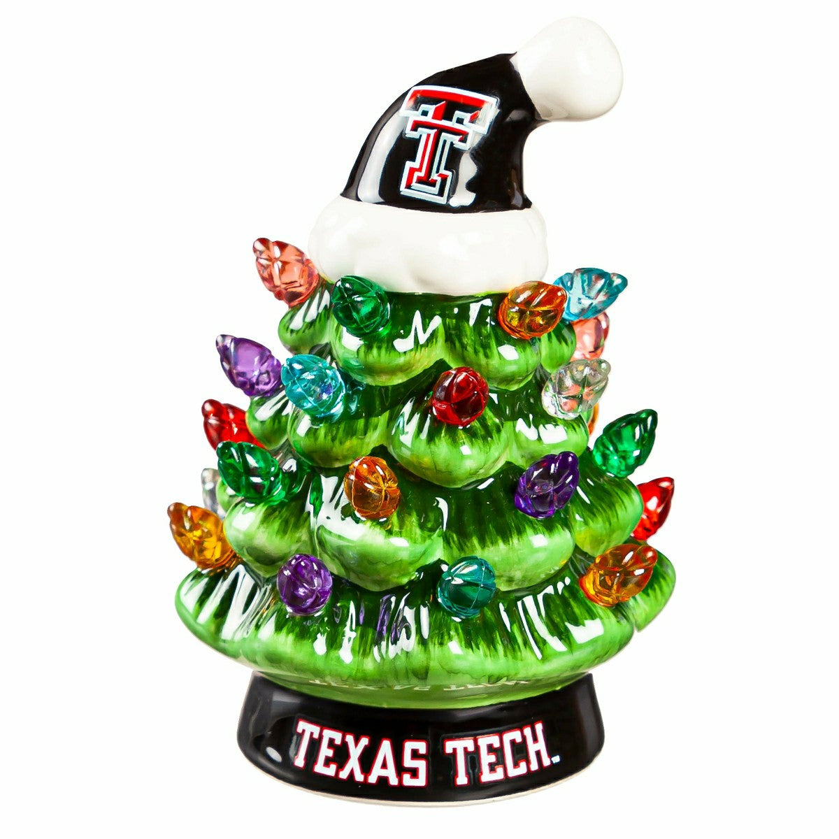 4" Mini LED Tabletop Christmas Tree, Set of 2, Texas Tech University