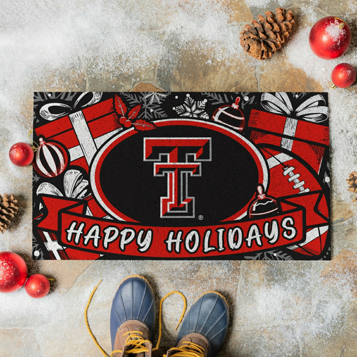 Texas Tech University Holiday PVC Mat, 28"x16"