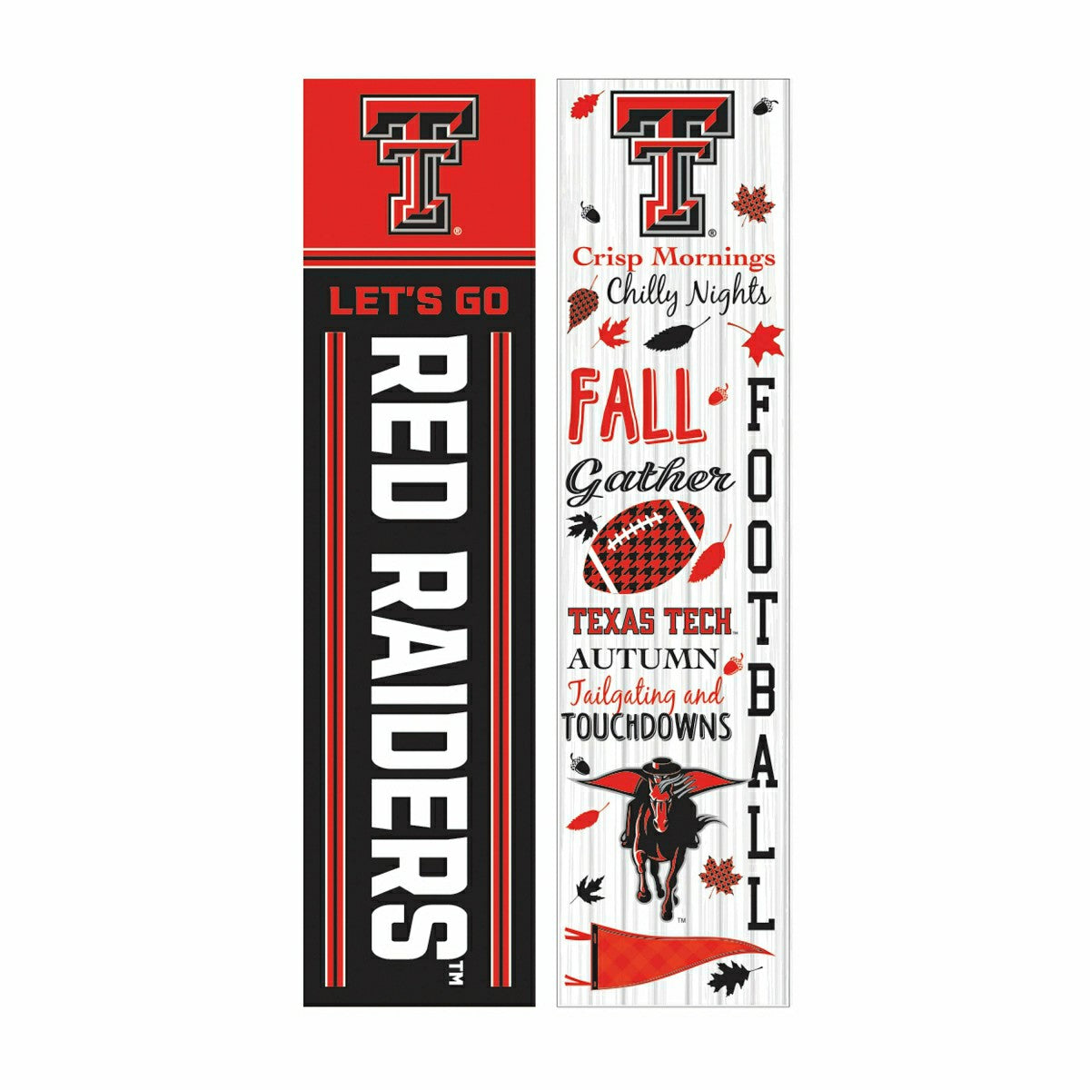 46" Double Sided Leaner, Texas Tech University, Fall Seasonal