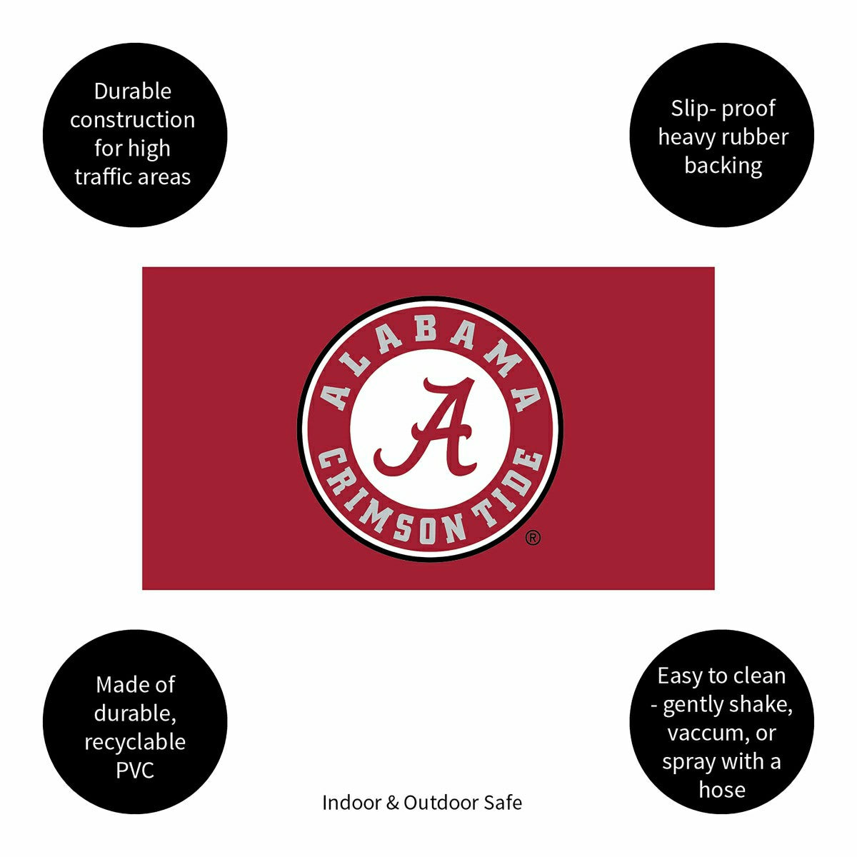 Full Color PVC Mat, 16" x 28", University of Alabama