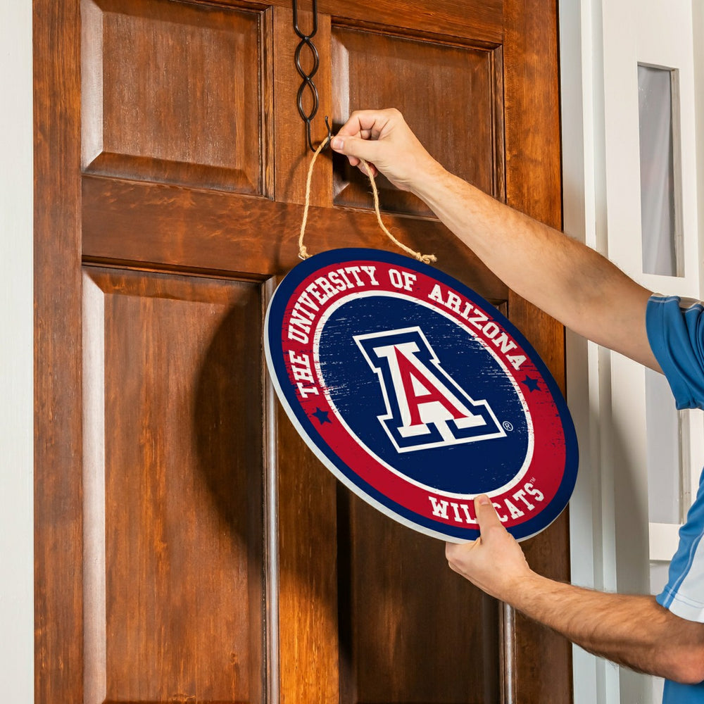 University of Arizona Round Door Décor with Hanging Rope, 18x18
