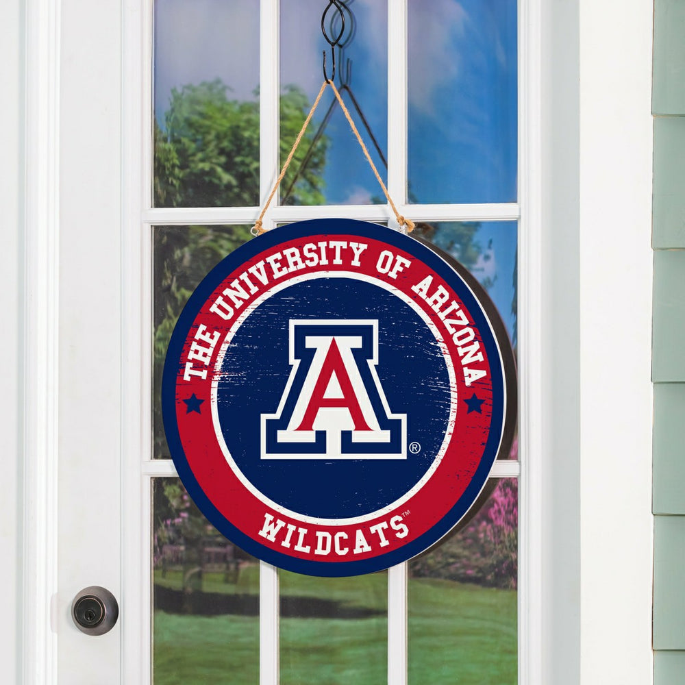 University of Arizona Round Door Décor with Hanging Rope, 18x18