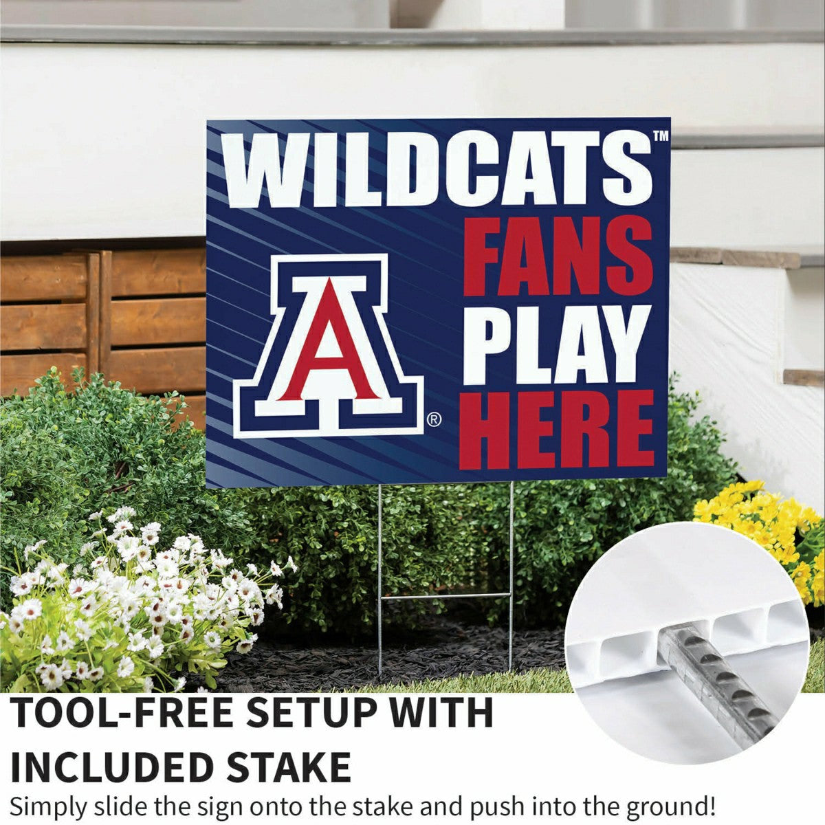 University of Arizona Coroplast Yard Sign "Fans Play Here"