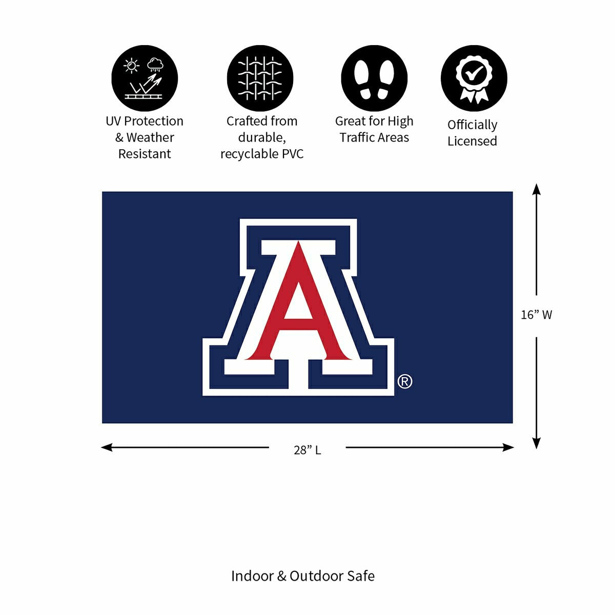 Full Color PVC Mat, 16" x 28", University of Arizona