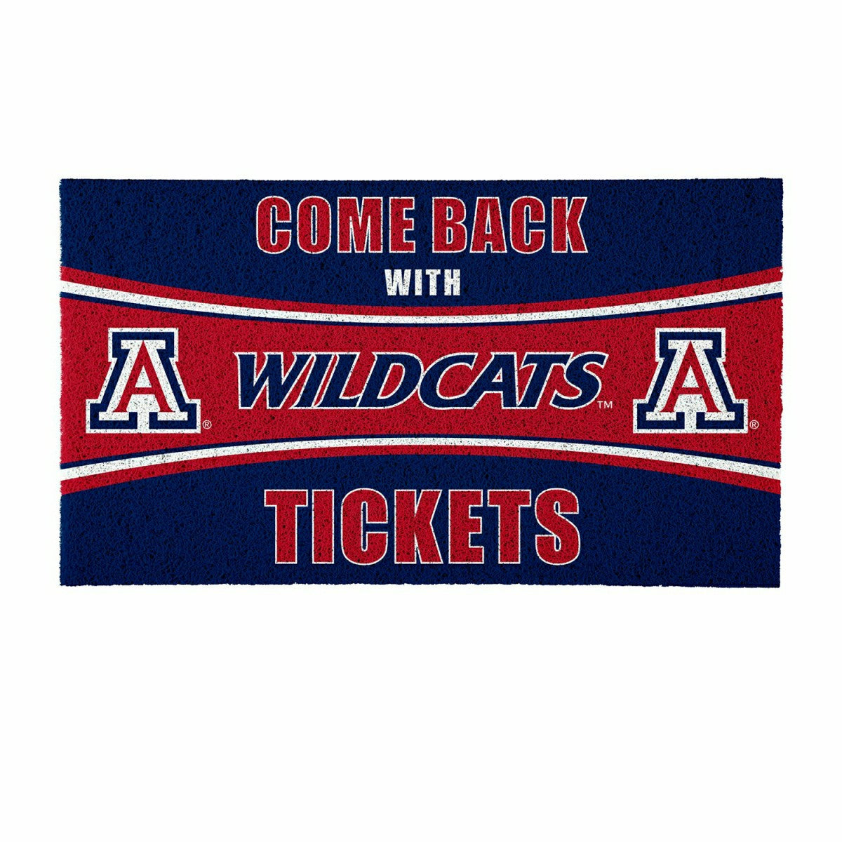 28" x 16" PVC Trapper Mat, Come Back with Tickets, University of Arizo
