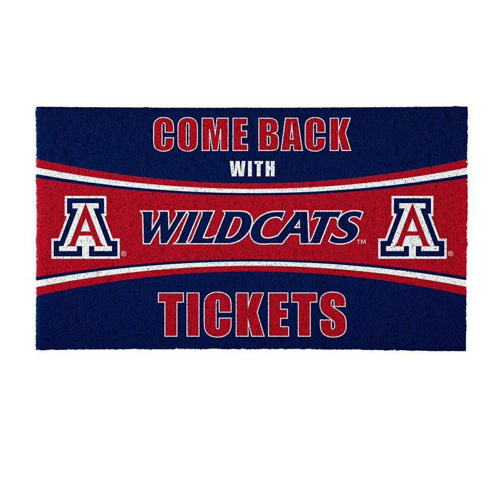 28" x 16" PVC Trapper Mat, Come Back with Tickets, University of Arizo