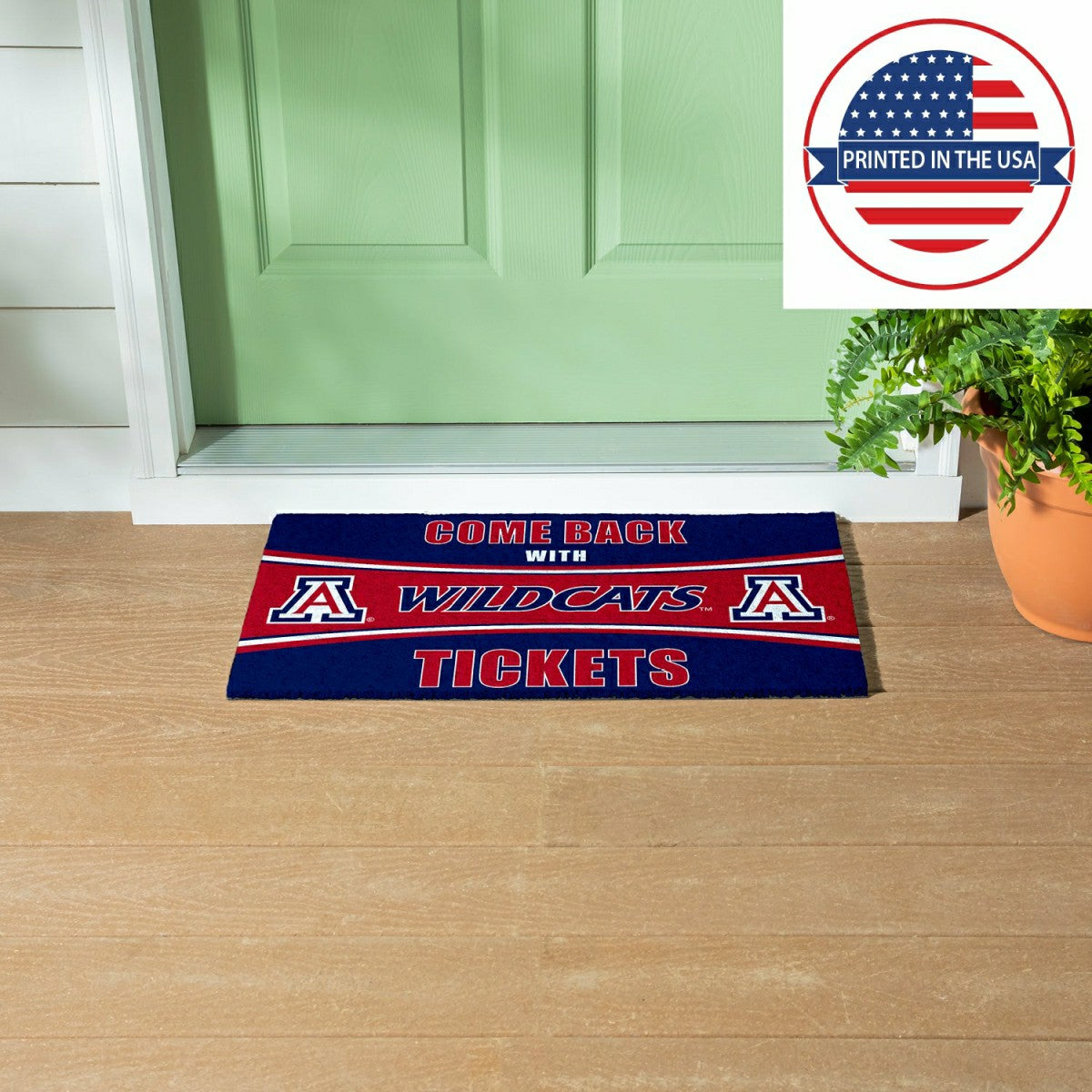 28" x 16" PVC Trapper Mat, Come Back with Tickets, University of Arizo
