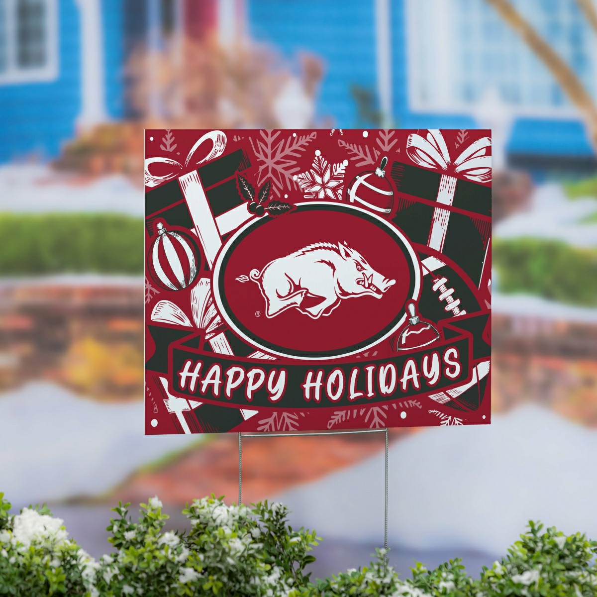 University of Arkansas Yard Sign, Holiday