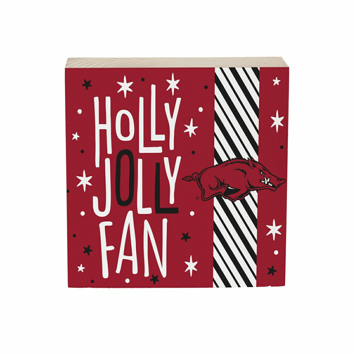University of Arkansas Block, Holiday, 6x6