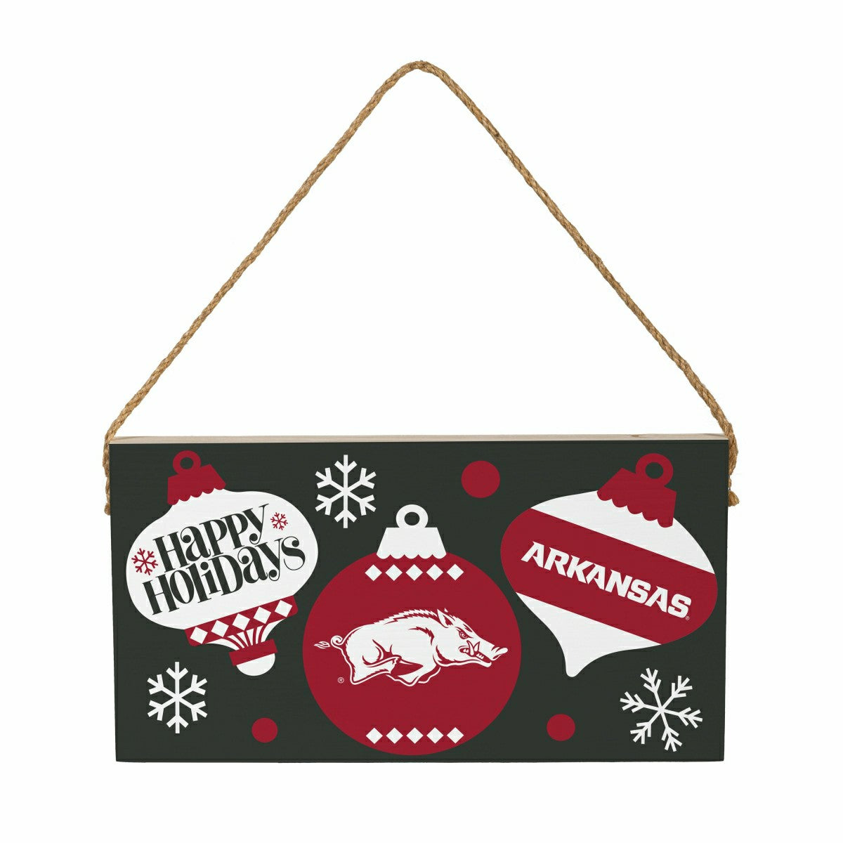 University of Arkansas Holiday Wood Wall Sign, 6x11