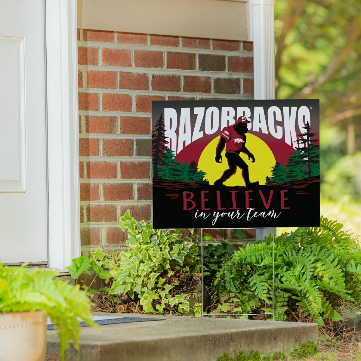 University of Arkansas Yard Sign, Bigfoot