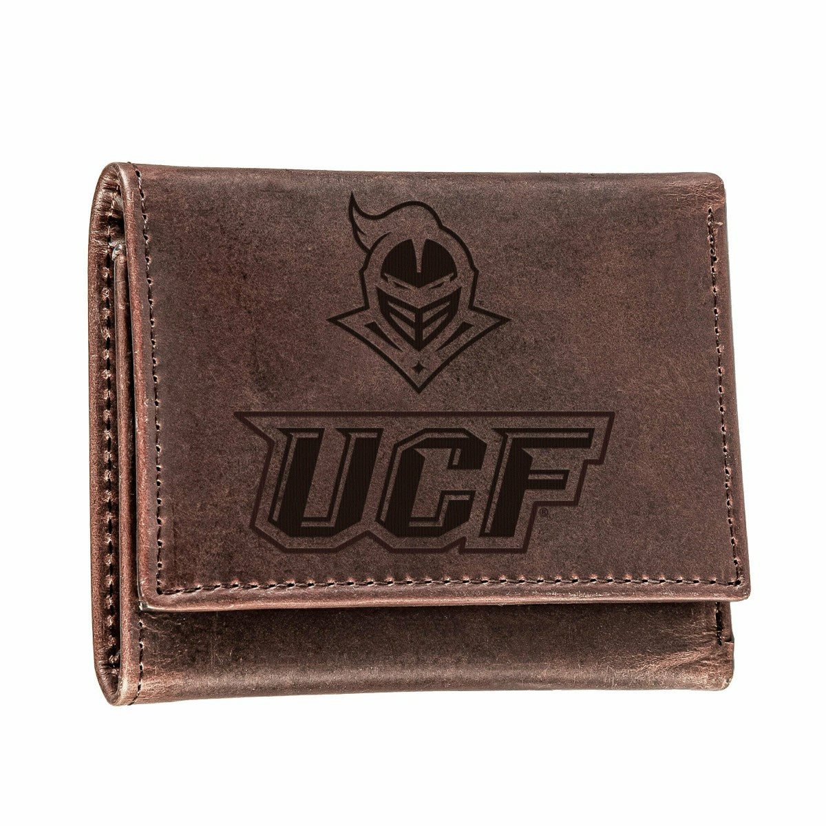 University of Central Florida, Tri-Fold Wallet, Brown, CH, 100% Genuin