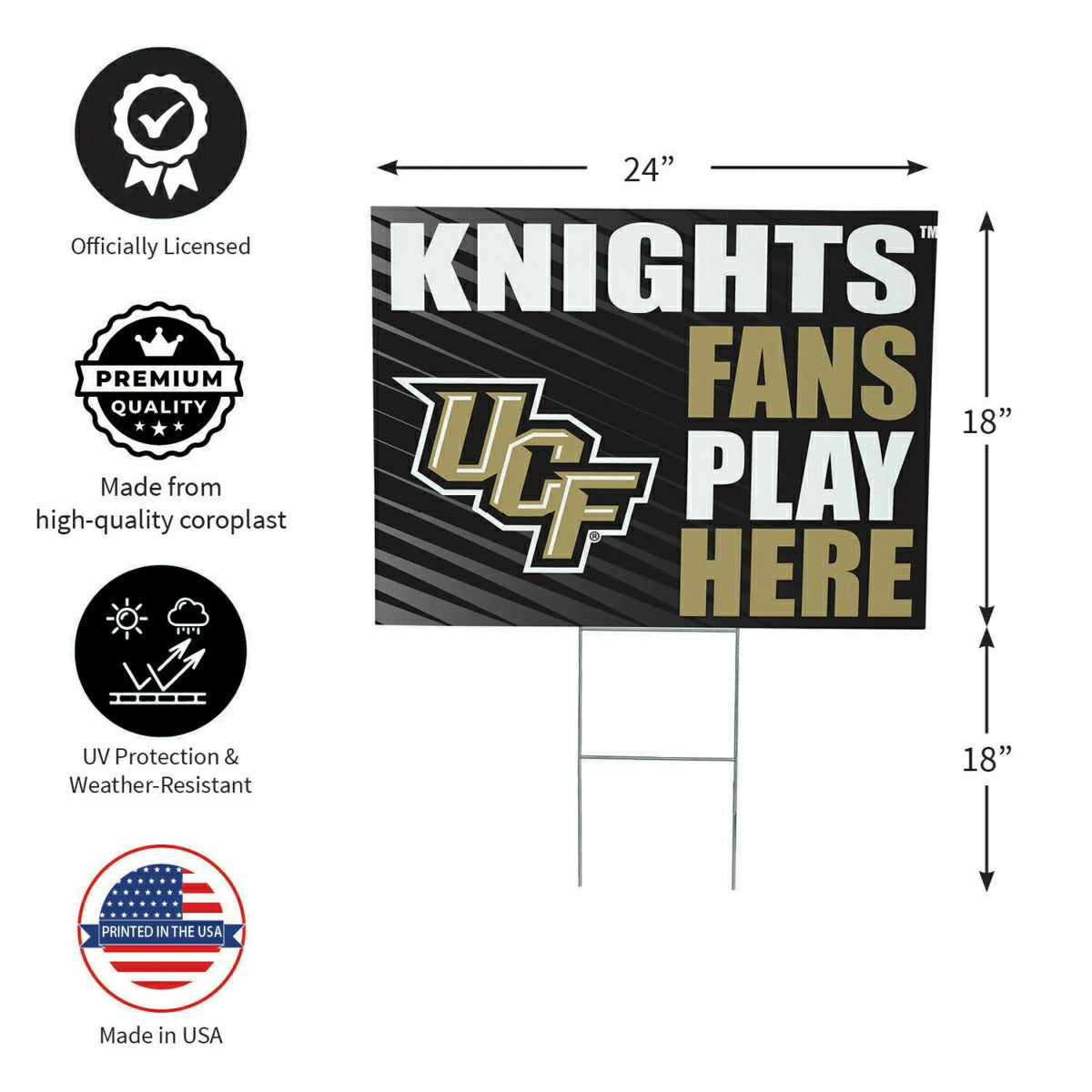 University of Central Florida Coroplast Yard Sign "Fans Play Here"