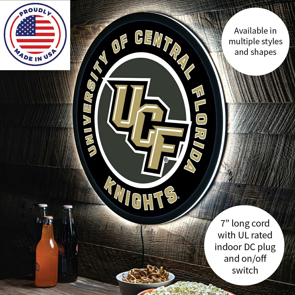 LED Wall Decor, Round, University of Central Florida