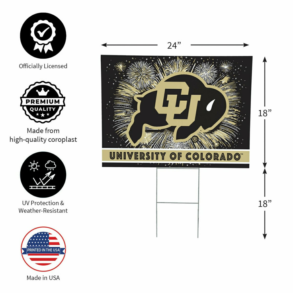 University of Colorado Yard Sign, Patriotic