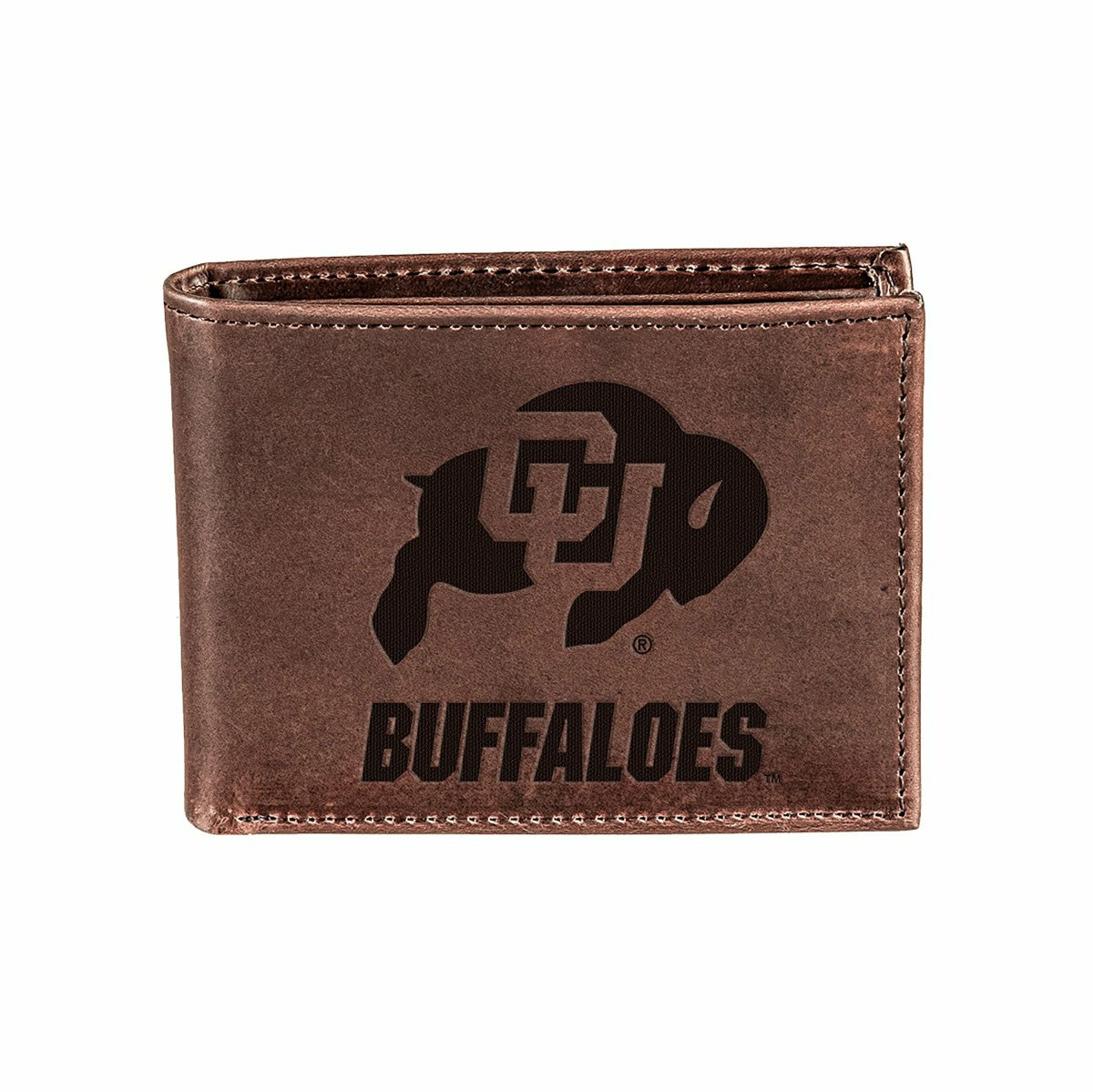 University of Colorado, Bi-Fold Wallet, Brown, CH, 100% Genuine Leathe