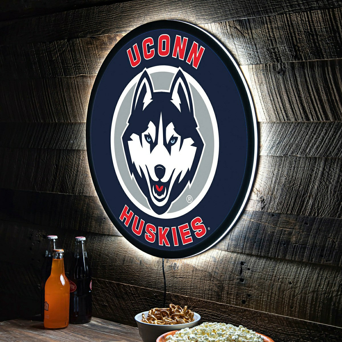 University of Connecticut College Large Round Edgelite LED Decor