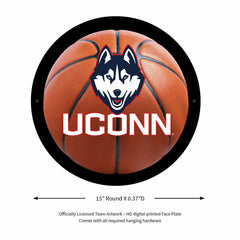 LED Wall Decor, Round, Med, Uconn, Basketball