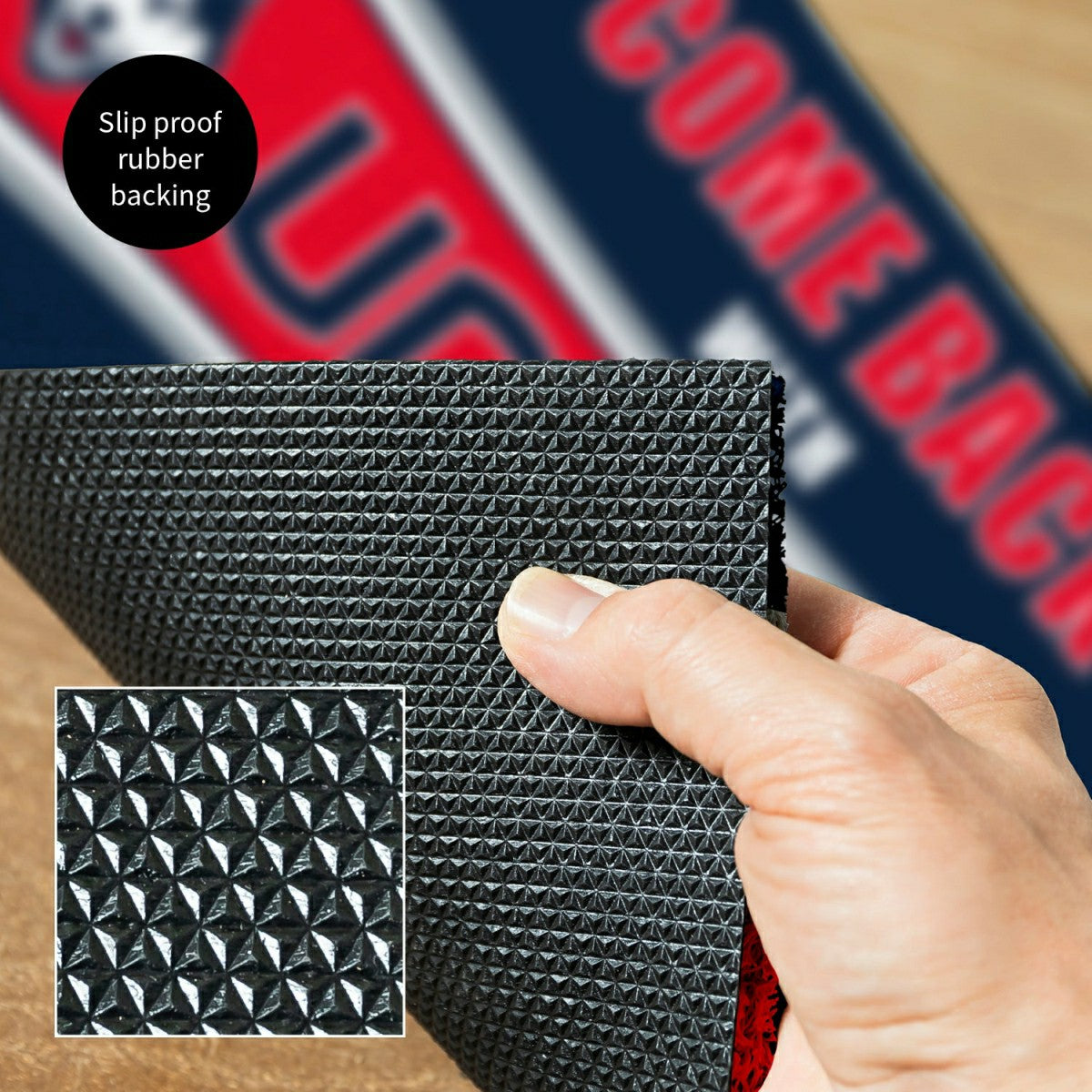 28" x 16" PVC Trapper Mat, Come Back with Tickets, Uconn