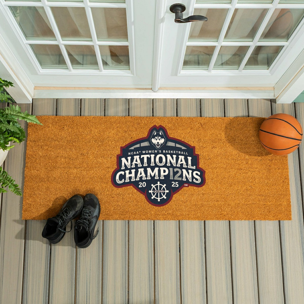 University of Connecticut, Womens NCAA Basketball Champions Extra Large Full Color Coir Mat, 60"x24"