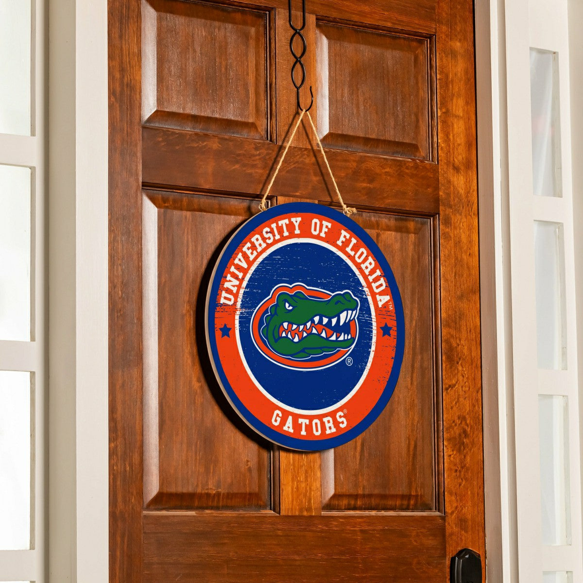 University of Florida Round Door Décor with Hanging Rope, 18x18