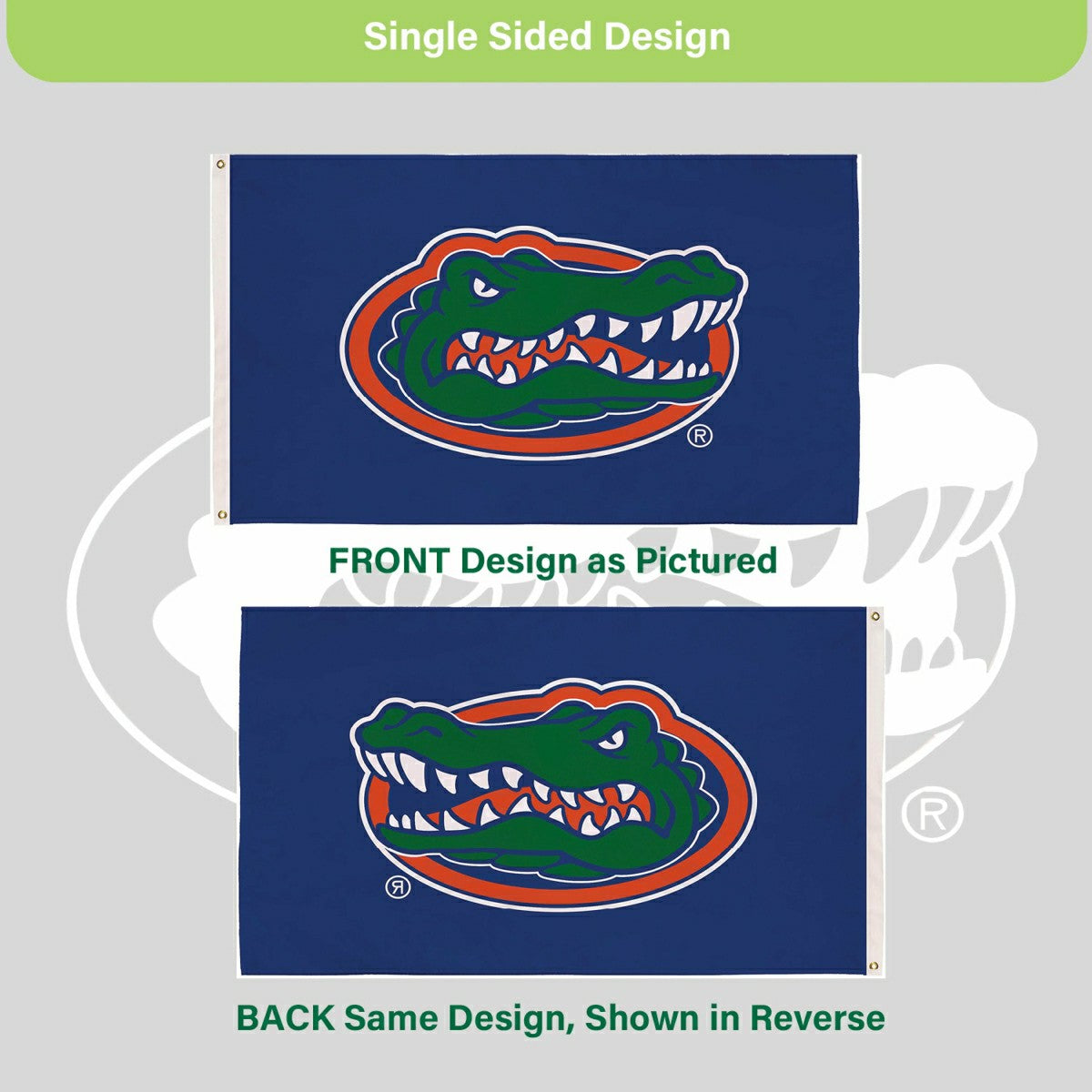 University of Florida Single Sided Flag w/ 2 Grommets, 3'x5'