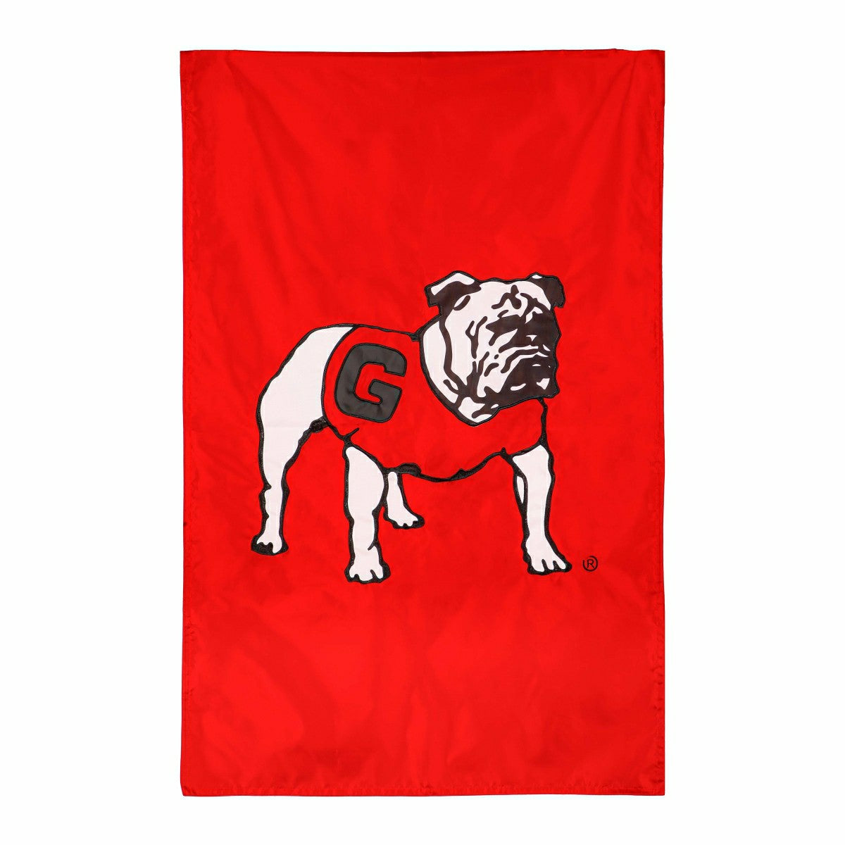 University of Georgia Alternate Bulldog Logo Red Applique Flag