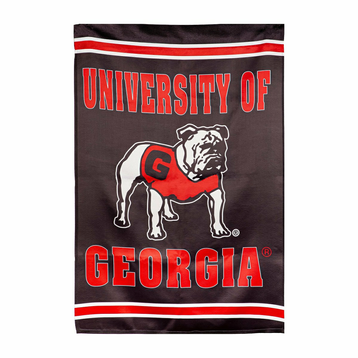 University of Georgia Alternate Bulldog Logo Embossed Suede House Flag