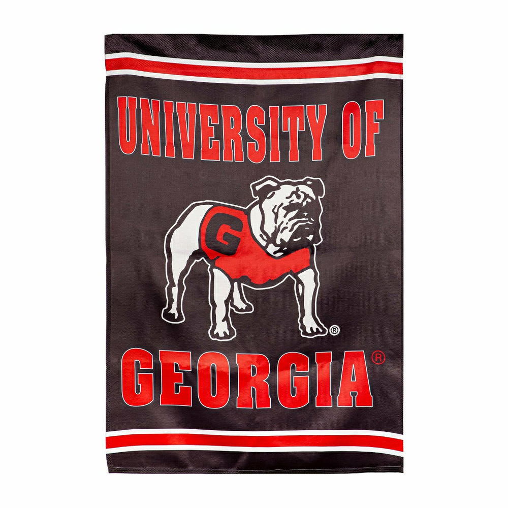 University of Georgia Alternate Bulldog Logo Embossed Suede House Flag