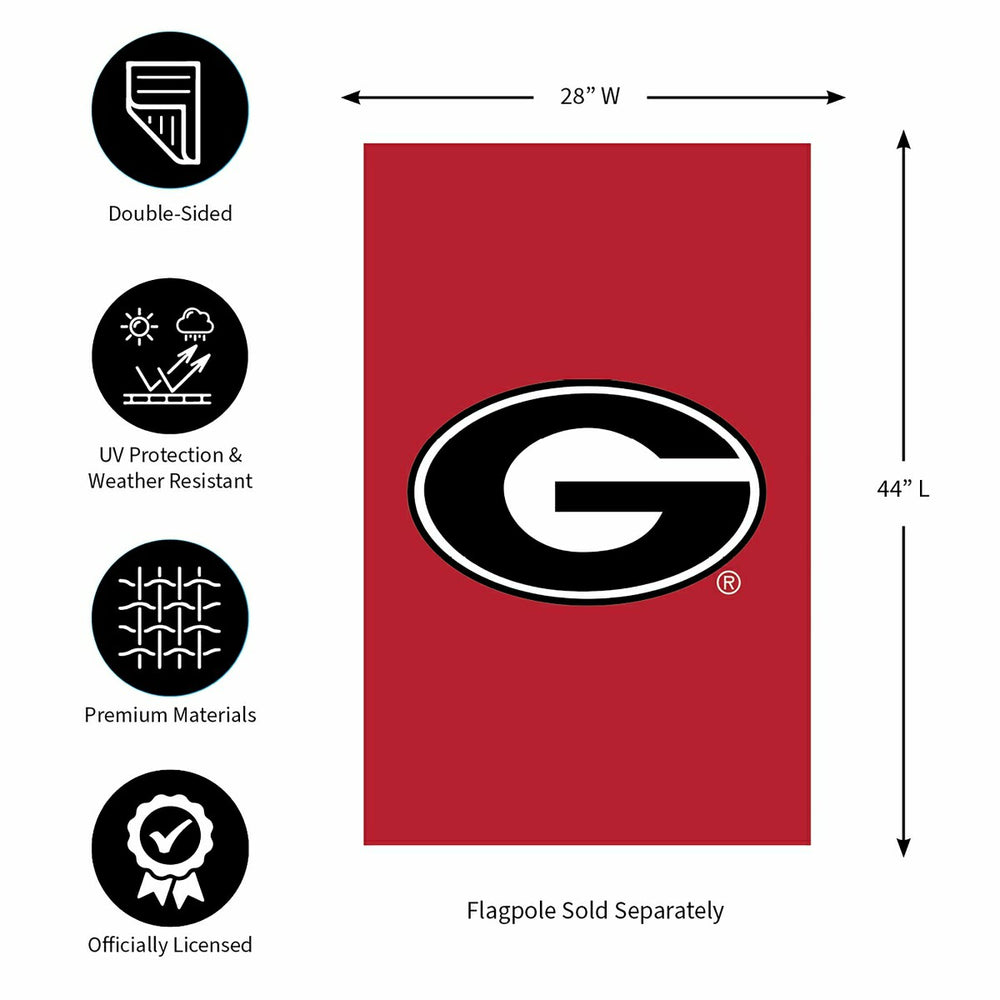 University of Georgia Applique House Flag