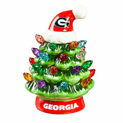 4" Mini LED Tabletop Christmas Tree, Set of 2, University of Georgia