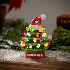 4" Mini LED Tabletop Christmas Tree, Set of 2, University of Georgia