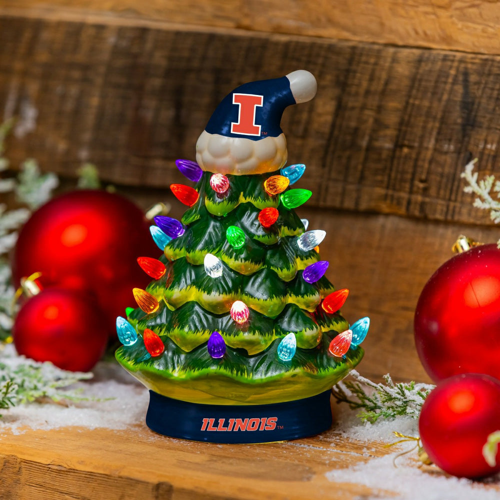 University of Illinois 8" LED Ceramic Christmas Tree