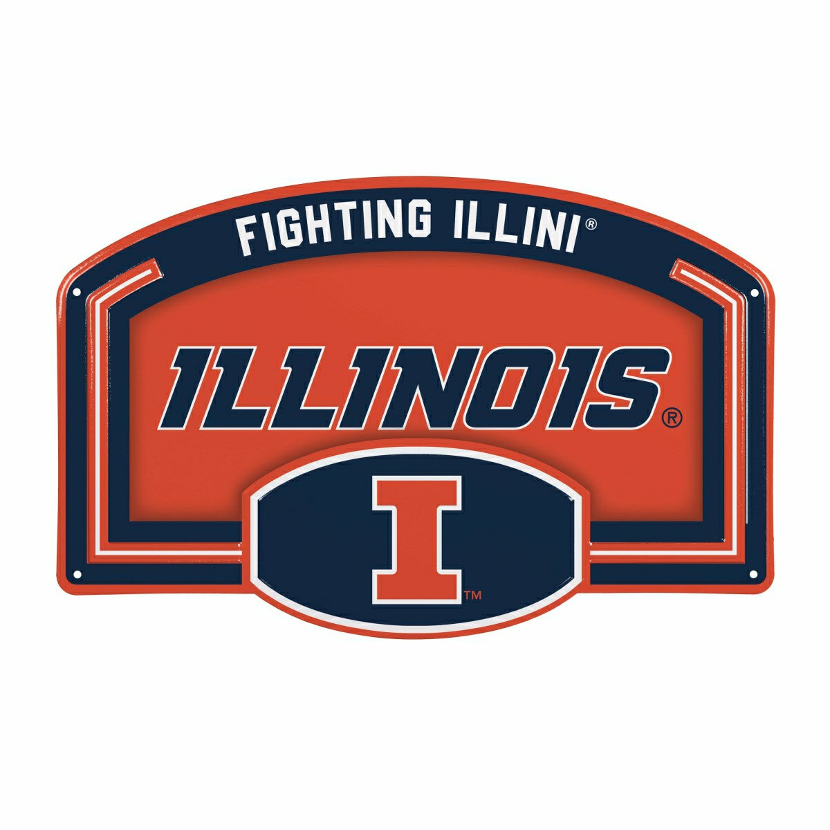 University of Illinois USA Embossed Steel Wall Sign, 11" x 17"