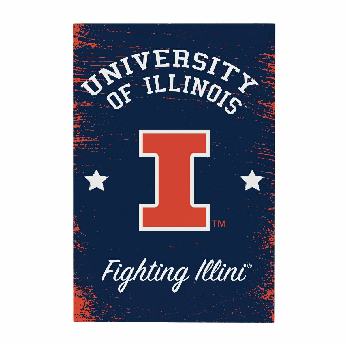 University of Illinois Wood Wall Sign, 16x24