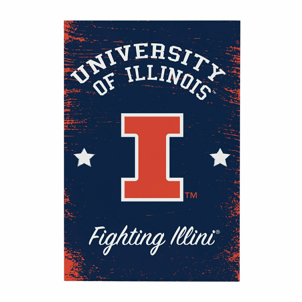 University of Illinois Wood Wall Sign, 16x24