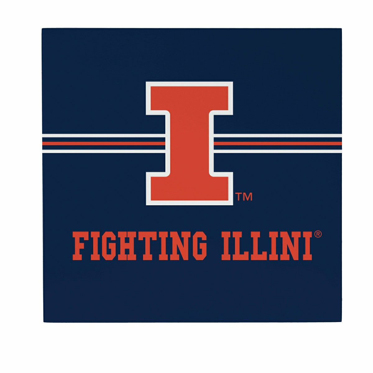 University of Illinois Wood Wall Sign, 12x12