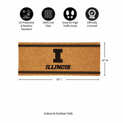 University of Illinois Extra Large One Color Coir Mat, 60"x24"