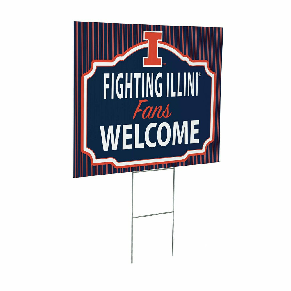 University of Illinois Coroplast Yard Sign, "Fans Welcome"