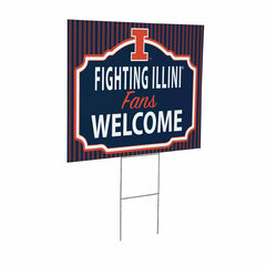 University of Illinois Coroplast Yard Sign, "Fans Welcome"