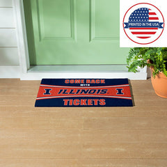 28" x 16" PVC Trapper Mat, Come Back with Tickets, University of Illin