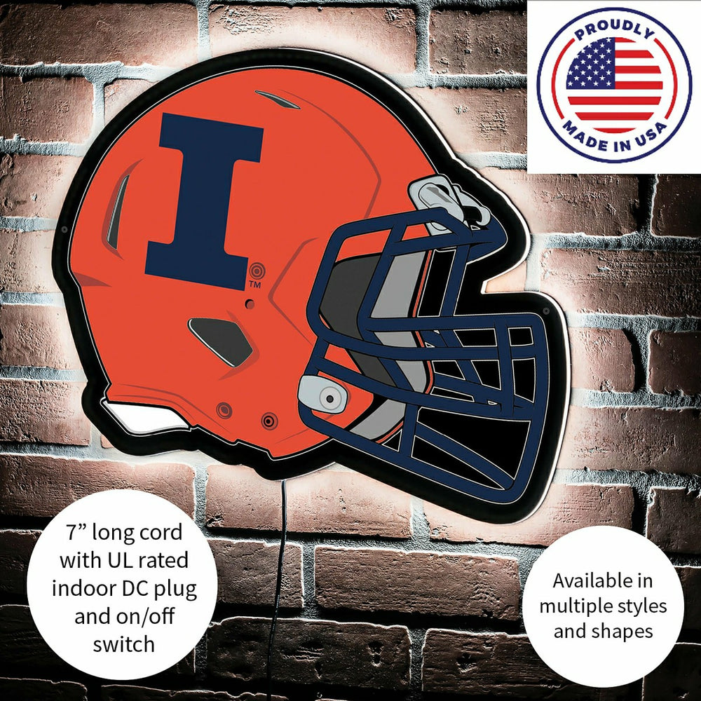 LED Wall Decor, Helmet, University of Illinois