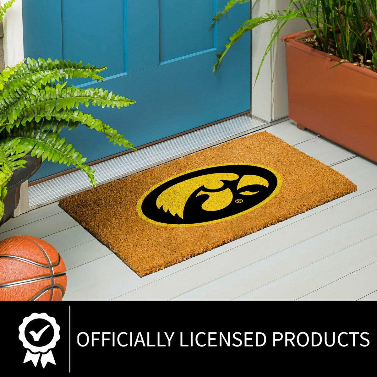 Coir Mat, 16"x28", University of Iowa