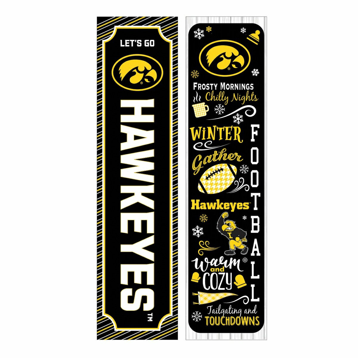 46" Double Sided Leaner, University of Iowa, Winter Seasonal