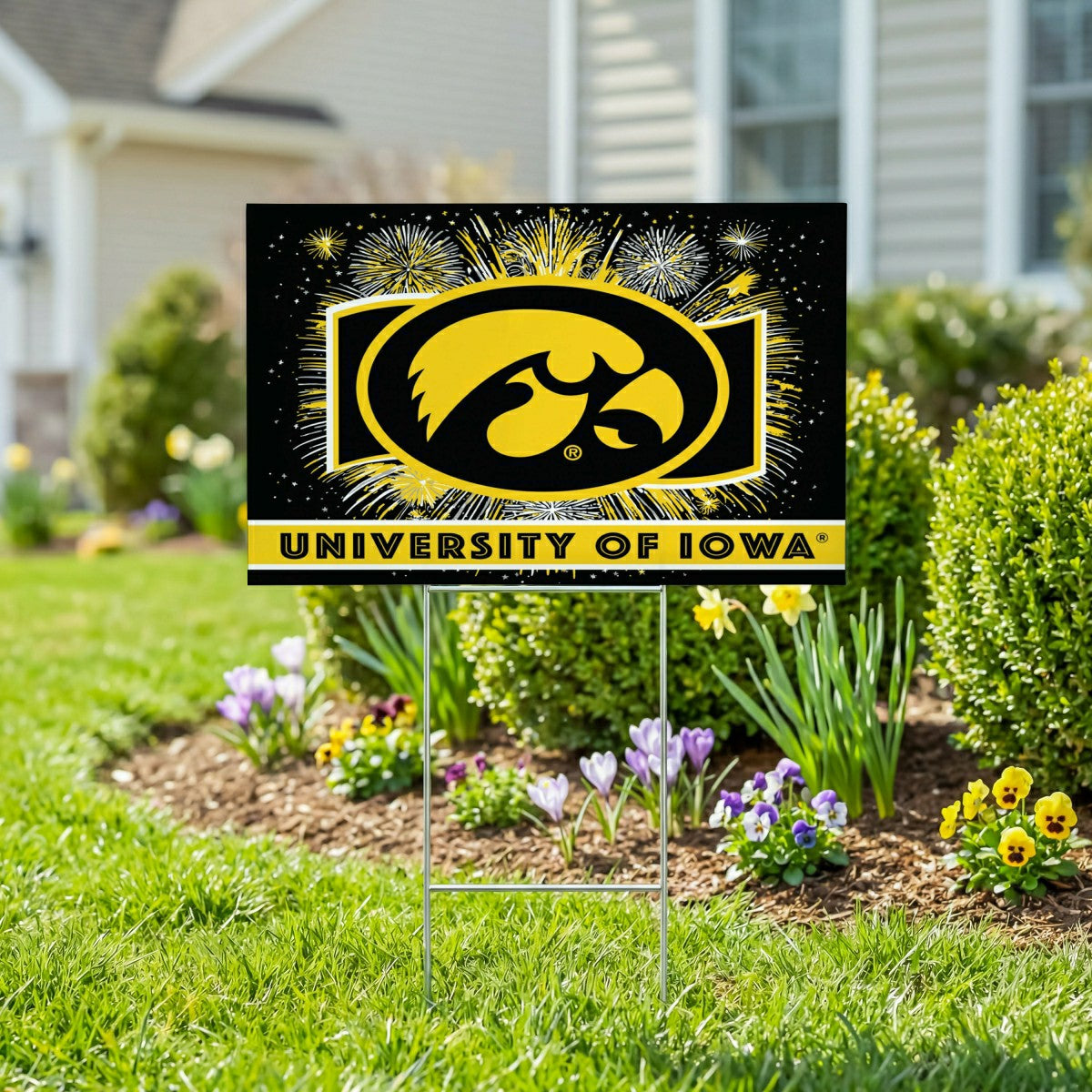 University of Iowa Yard Sign, Patriotic