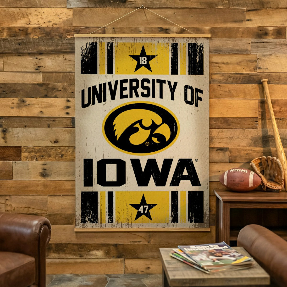University of Iowa, Canvas Wall Tapestry, Large, 54x36