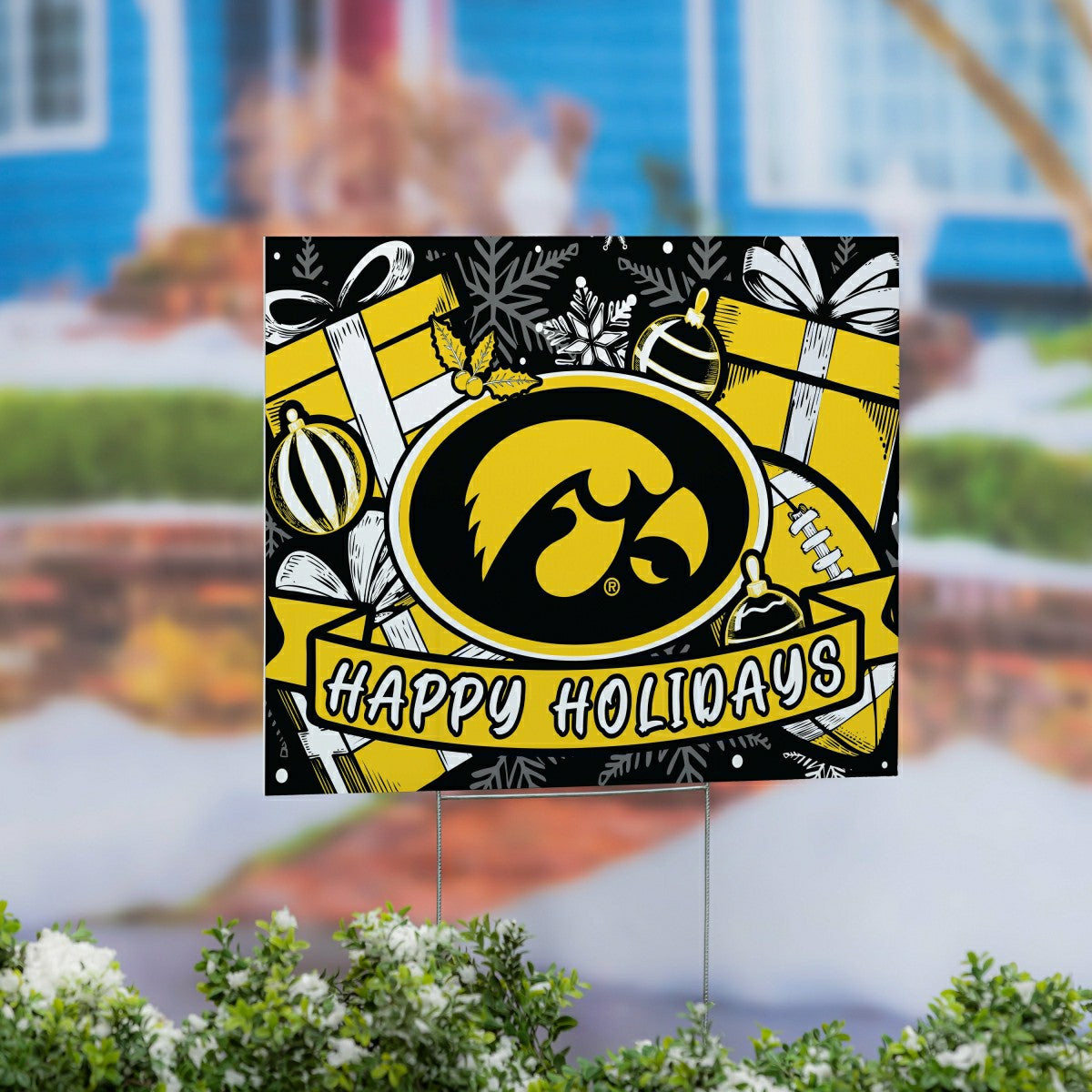 University of Iowa Yard Sign, Holiday